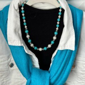Turquoise Beaded Necklace and Earrings Set NWT